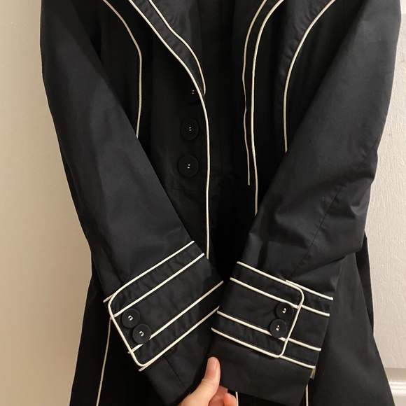 BRAND NEW Navy blue & white accented Laundry by Design tapered waist jacket xs - Picture 3 of 8